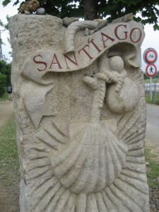 Camino statue (near Monte do Gozo, Santiago)