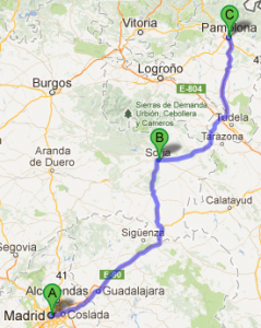 Bus route Madrid to Pamplona
