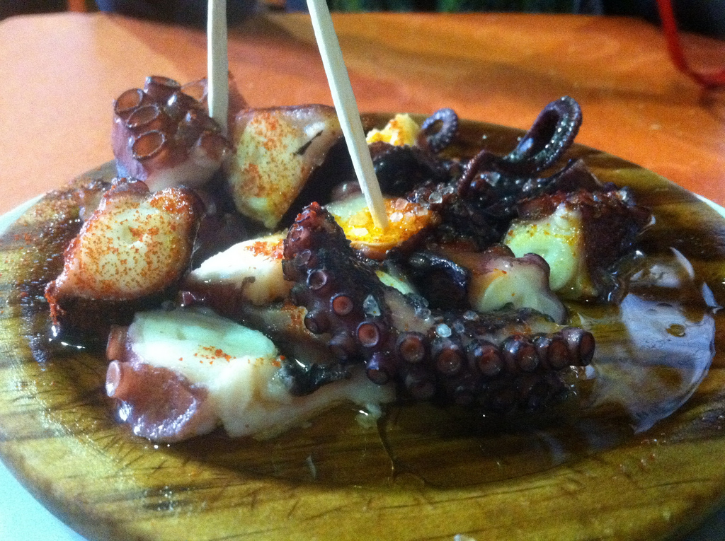 Our first taste of pulpo. Yum!