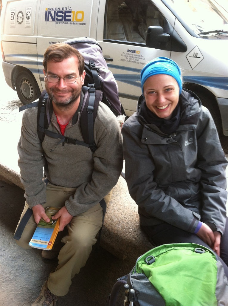 Patrick and Petra - our plucky peregrinos prepare for their buses. One to Madrid and then home, one forward on the Camino. I miss you guys!