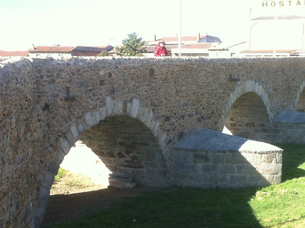 Francine on the Puente de Órbigo 