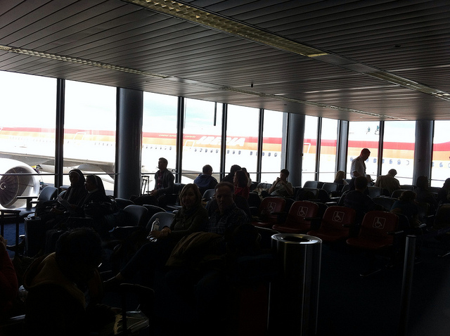 Iberia flight at the gate at O'Hare