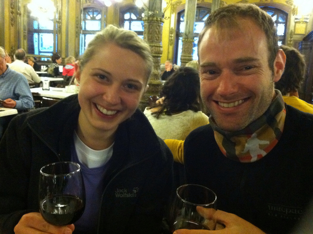 Petra and Eamon at Café Iruña