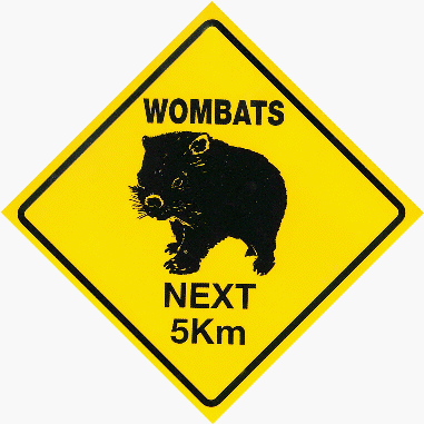 Wombat Crossing Sign
